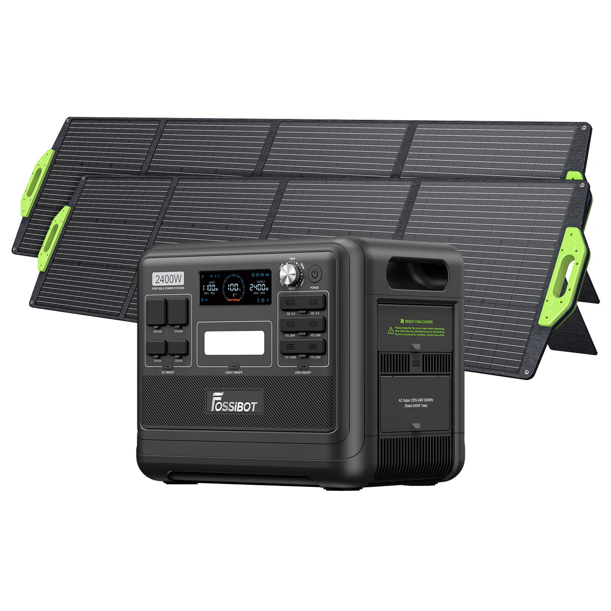 F2400+2*200W Panneau solaire portable