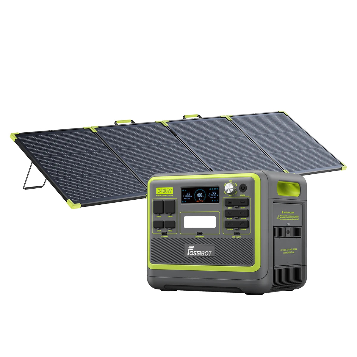 FOSSiBOT F2400+1×SP200 Pro Biface Panneau solaire portable (200W)